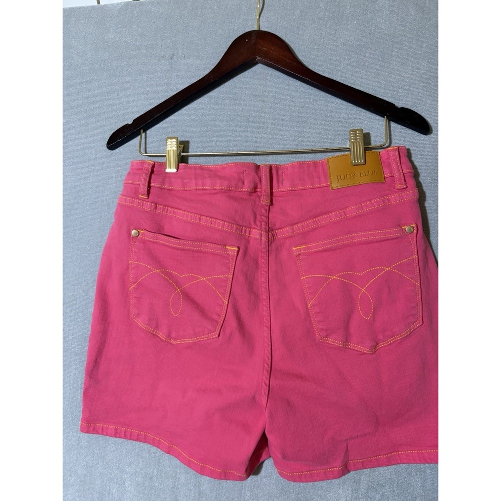 Judy Blue Shorts Womens XL Pink High Rise Denim 5-Pocket Garment Dyed Stretch - Picture 10 of 12